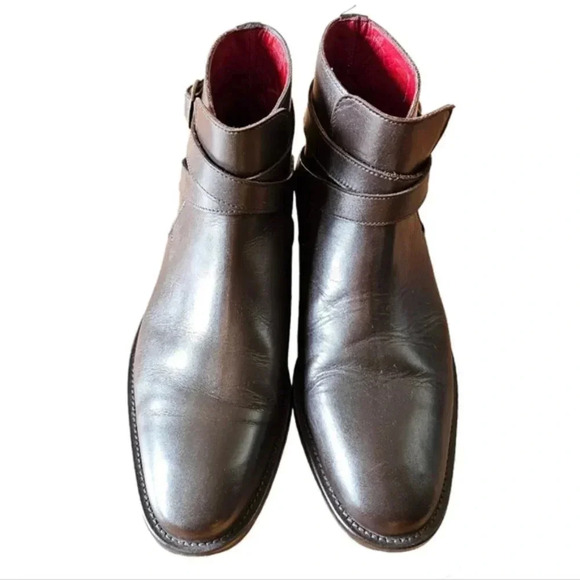 19V69 Italia Men\'s Leather Formal Elegant Ankle Boots Dark Brown Size EU 42. main image 8